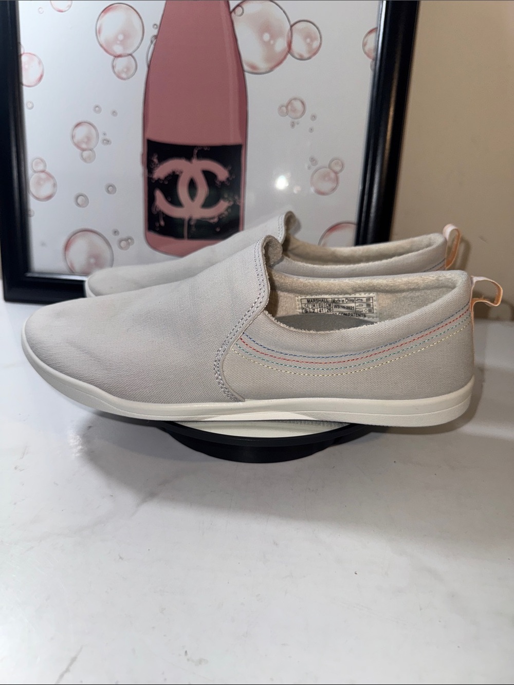 Vionic Marshall Light Gray Slip-On Sneakers - Women’s Size 9